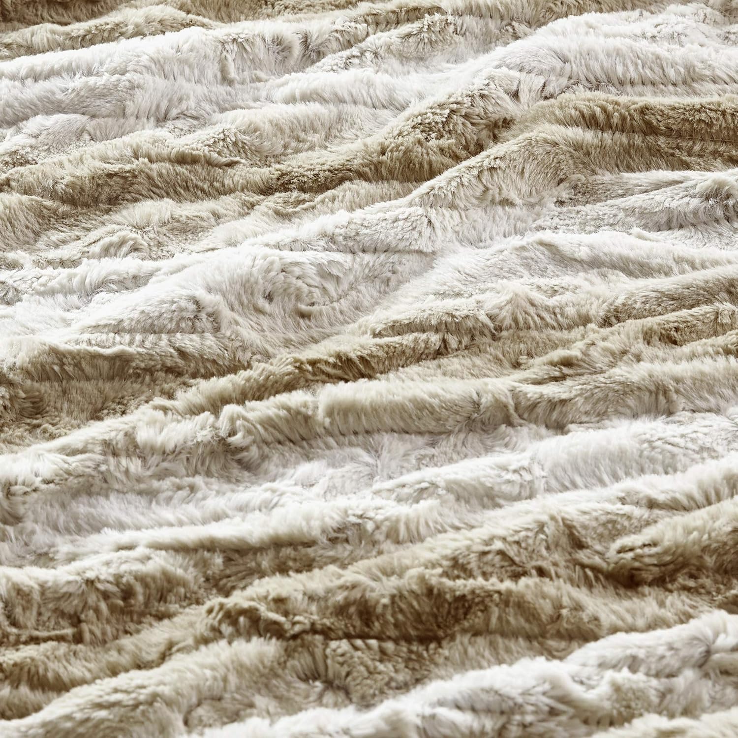 Beautyrest Heated Zuri Electric Blanket Throw Ultra Soft Faux Fur Reverse to Mink Auto Shut Off Oversize with 3 Heat Level Setting Controller, 50x70, Sand Tip Dye: Home & Kitchen