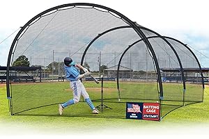 SHANTRA Batting Cage with Frame and Net, 13/22/30FT Baseball Batting Cage for Backyard, Baseball & Softball Hitting Cage Netting for Outdoor Hitting & Pitching Practice, Softball Baseball Cage