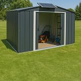 Duramax ECO 10 x 8 Metal Garden Storage Shed Anthracite view 3