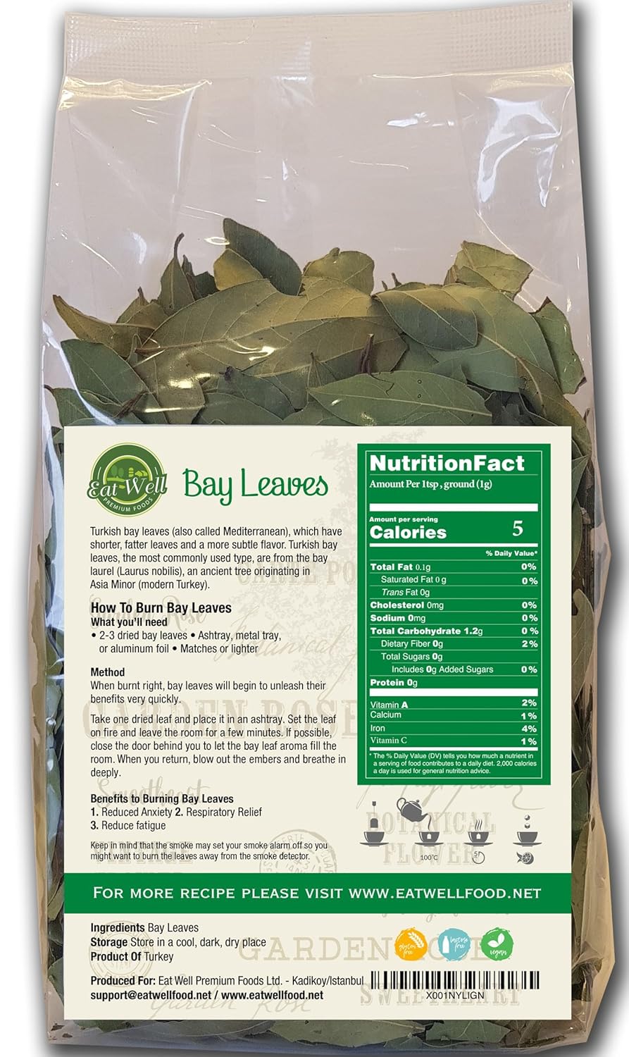 Amazon Com Turkish Bay Leaves Whole 6 Oz Bag Bulk 100