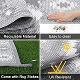 SHACOS Outdoor Rug 270x360 cm Reversible Waterproof UV Resistant Grey view 2