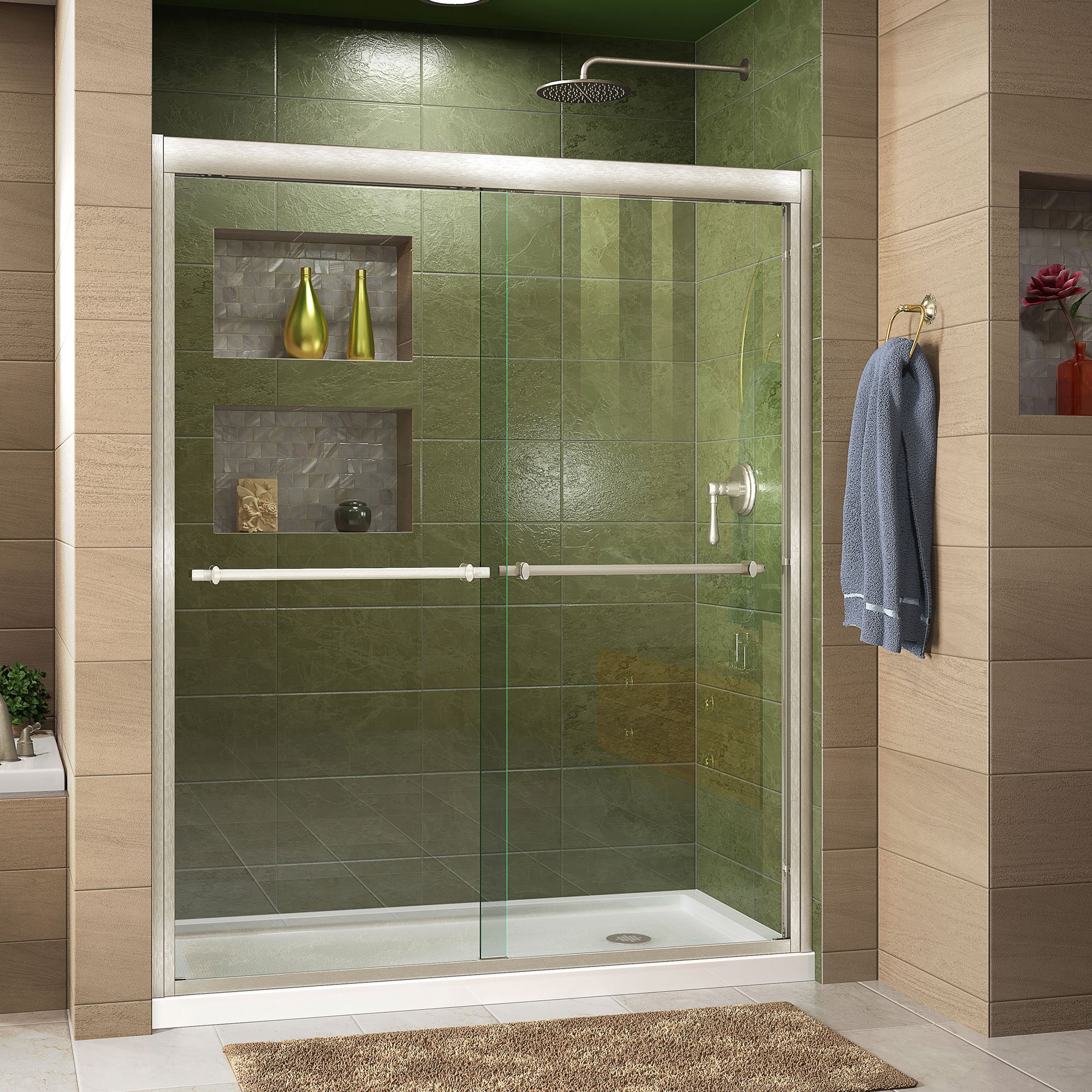 DreamLine Duet 36 in. D x 60 in. W SemiFrameless Bypass Shower Door in