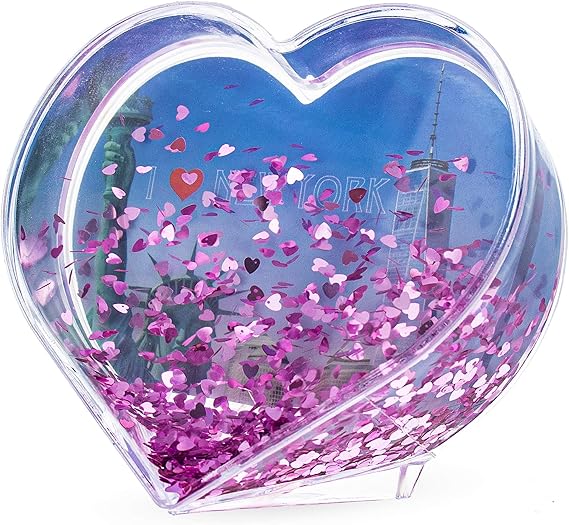 BestPysanky Heart Shaped Water Globe Picture Frame 3.5