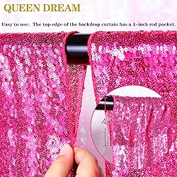 Hot Pink Sequin Backdrop 2 Panels 2FTx8FT Photo