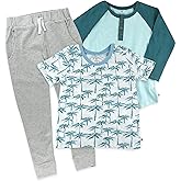 HonestBaby Unisex-Baby Playwear Outfit Sets, Tops and Bottoms 100% Organic Cotton for Baby, Toddler Boys