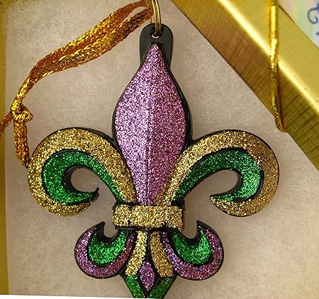 Adorno de Mardi Gras Fleur de Lis decoración de Navidad árbol de Navidad Carnaval De Viaje