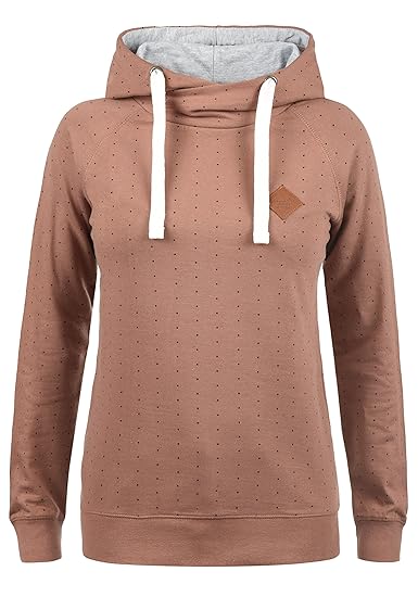 BlendShe Polka Damen Hoodie Kapuzenpullover Pullover Mit Kapuze Und Cross-Over-Kragen