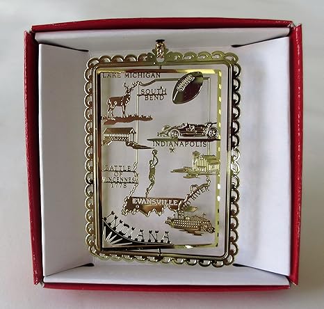 Amazon Com Indiana Christmas Ornament State Travel Souvenir Gift Home Kitchen