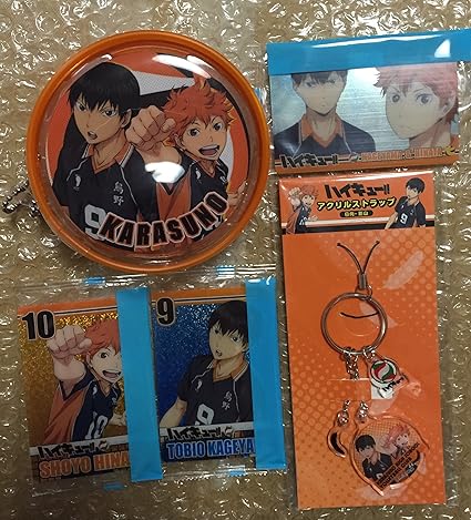 Amazon ハイキュー セブンイレブン 限定 グッズ セット ウエファーチョコ キラキラ カード アクリル ストラップ ハイチュウ ハイキュー コラボ ハイキュウ ポーチ 計4点 セット 日向 翔陽 影山 飛雄 烏野高校 セブン ストラップ カード ポーチ