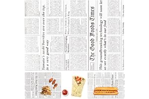 ANNBAKING Premium Deli Paper 10"x14"- 200 Pack - Sandwich Wrapping Greaseproof Paper Sheets, Bread/Rolls Deli Paper Liners, Baskets Lining Wrappers for Fish & Chips or Burger & Fries (News Print)