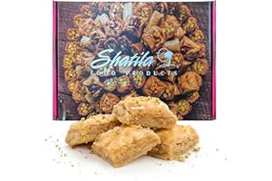 Shatila Food Products Baklawa, Walnut Baklava Pastry, Mediterranean Sweets Arabic Desserts, 28-30 Pieces