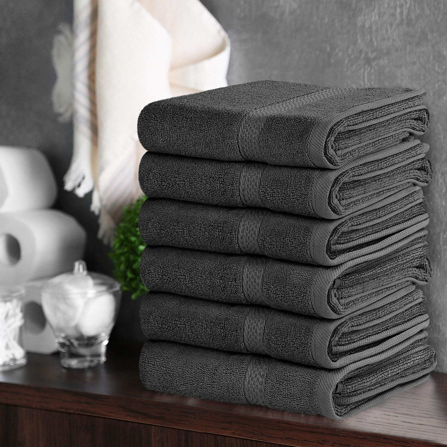 Utopia Towels Premium Grey Hand Towels - 100% Combed Ring Spun Cotton, Ultra Soft and Highly Absorbent, 700 GSM Exrta Large Thick Hand Towels 16 x 28 inches, Hotel & Spa Quality Hand Towels (6-Pack): Home & Kitchen