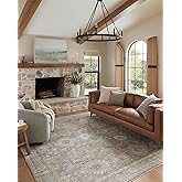Loloi Magnolia Home by Joanna Gaines Millie Collection MIE-05 Stone/Natural 7'-10" x 10', .25" Pile Height, Area Rug