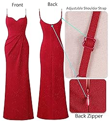 VFSHOW Womens 2024 Sexy Formal Prom Ruched Hight