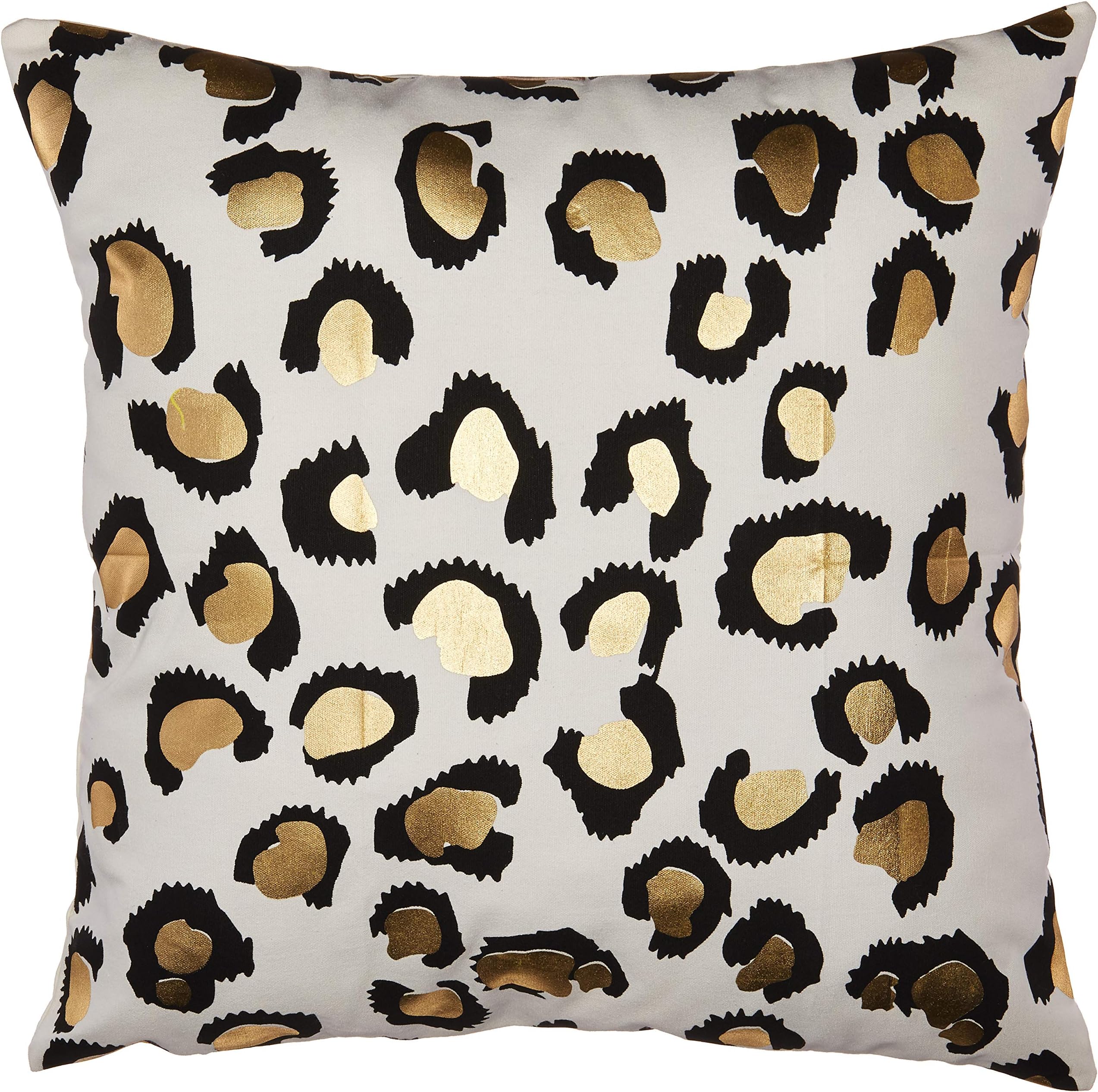 HOMETALEÂ Leopard Print Gold Foil Print Decorative Throw Pillow Cover 18" Gold White