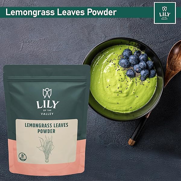 LILY OF THE VALLEY LEMONGRASS POWDER – FRESHLY GROUND DRIED LEMONGRASS – GREAT FOR COOKING & BAKING – 100% RAW – SOURCED FROM INDIA – VEGAN & GLUTEN-FREE – PACKED IN RESEALABLE POUCH (8OZ, 226G)