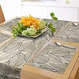 Ambesonne Beige Table Runner & Placemats, Autumn