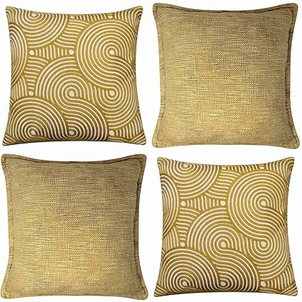 Gold Cushion Cover Metallic Ochre 17 18 43cm 45cm Sparkle Covers