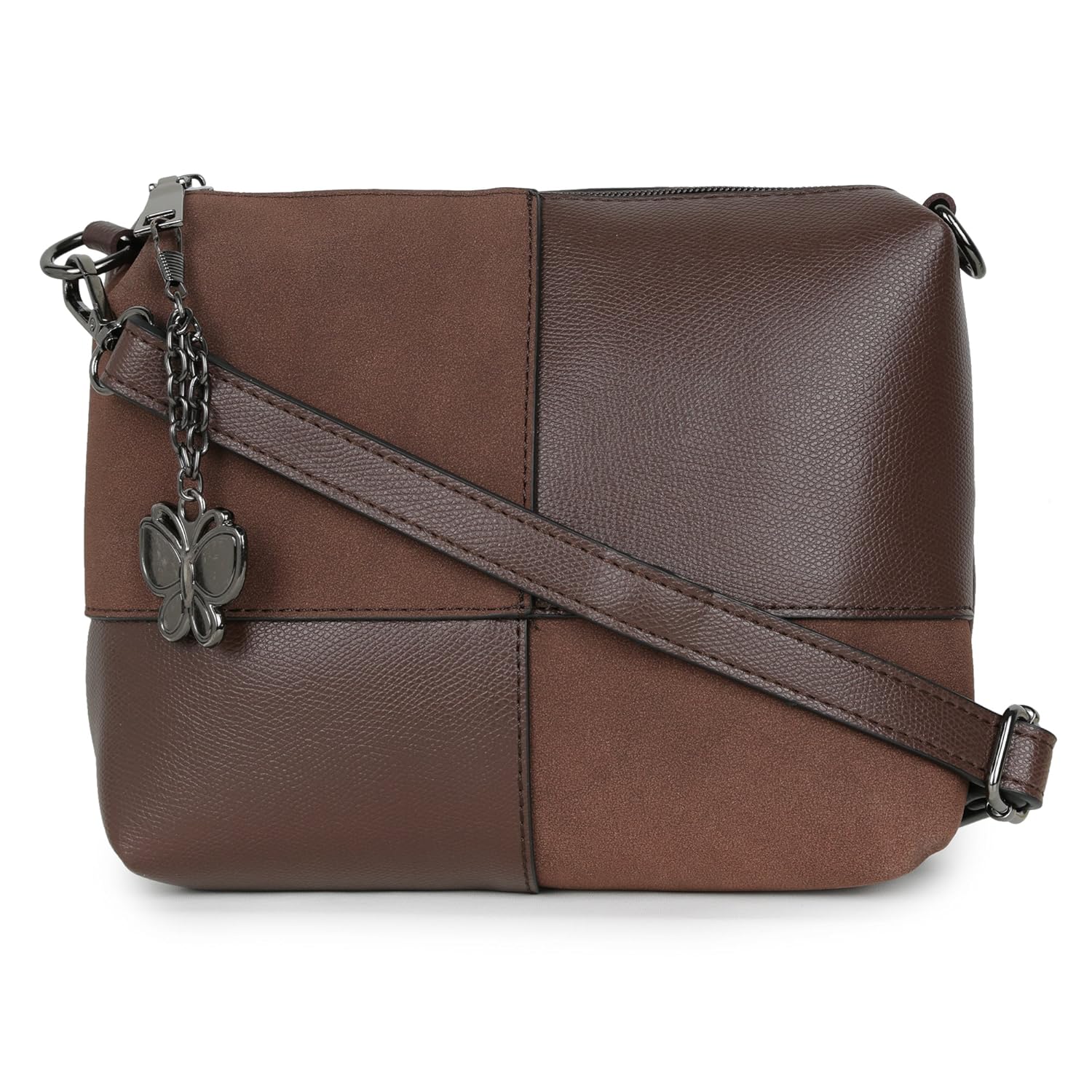 butterflies women sling bag (coffee brown) (bns-b-2472#cfe)