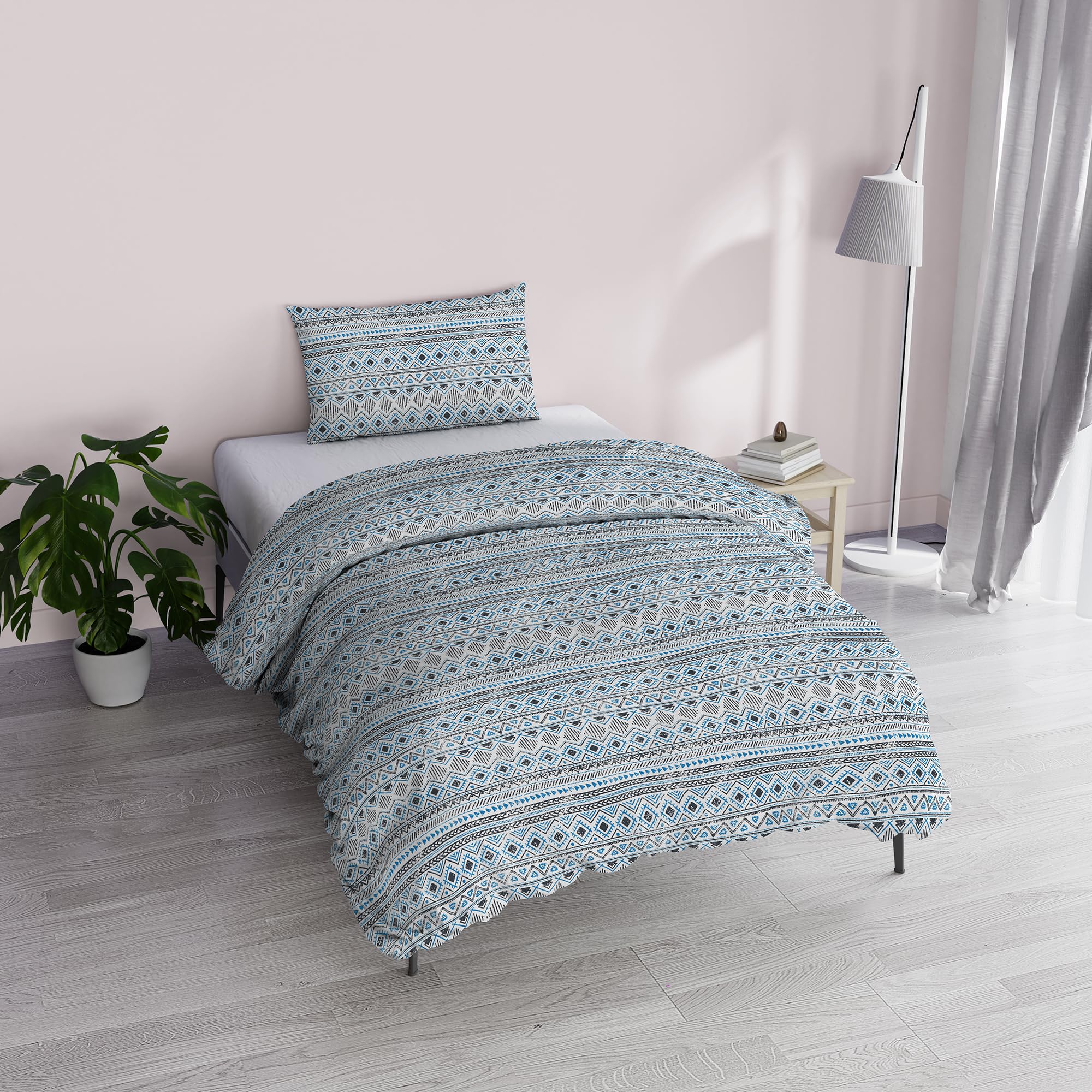 Italian Bed Linen "Fantasy Printed Microfibre Duvet Cover, Indie, Single