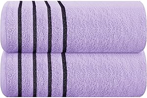 MyOwn Cotton 2 Pack Oversized Bath Sheet 35 x 70, Large Bath Sheet, Ultra Absorbent, Compact, Eco-Friendly and 100% Recyclable, Quick Drying and Lightweight Towel - Purple