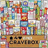 CRAVEBOX Snacks Box Variety Pack Care Package (65 Count) Treats Gift Basket Boxes Pack Adults Kids Grandkids Guys Girls Women