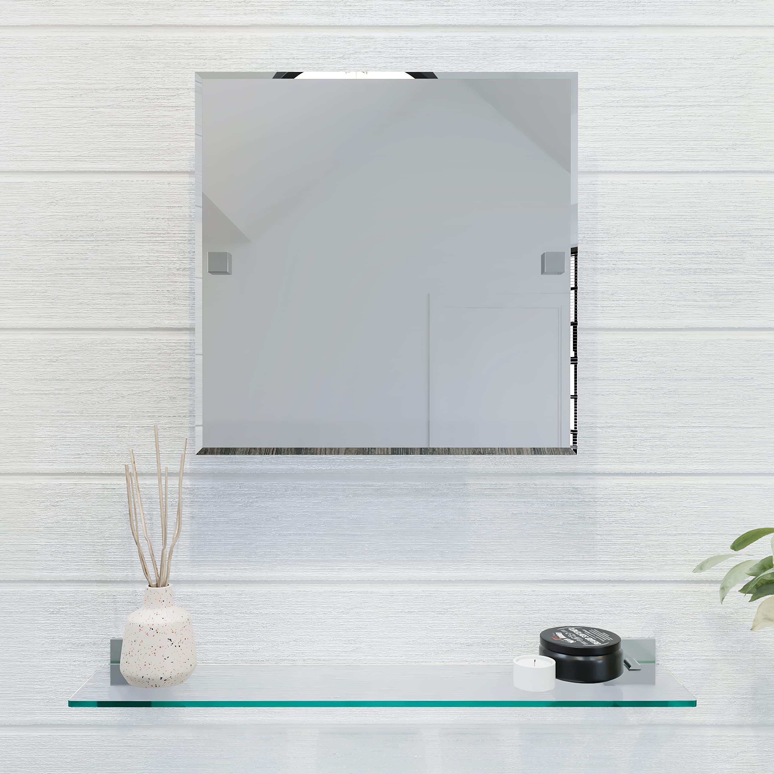 Croydex QM441041 Flexi-Fix Chester Mirror, Glass, 9 x 38 x 38 cm