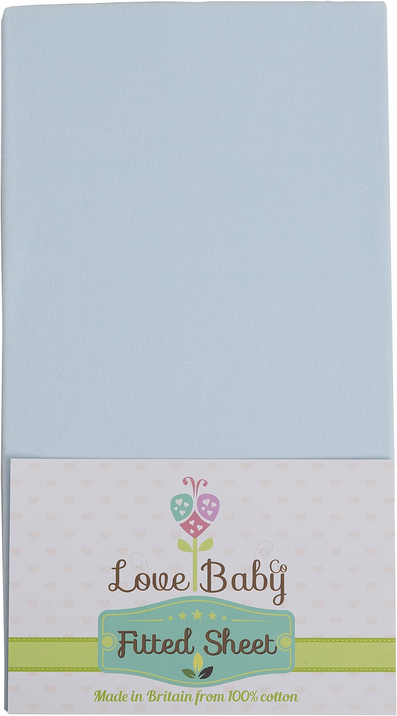 Love Baby Co 100% Cotton Fitted Cot Sheet made especially to fit the Bedside Crib Next to Me - Colour Blue