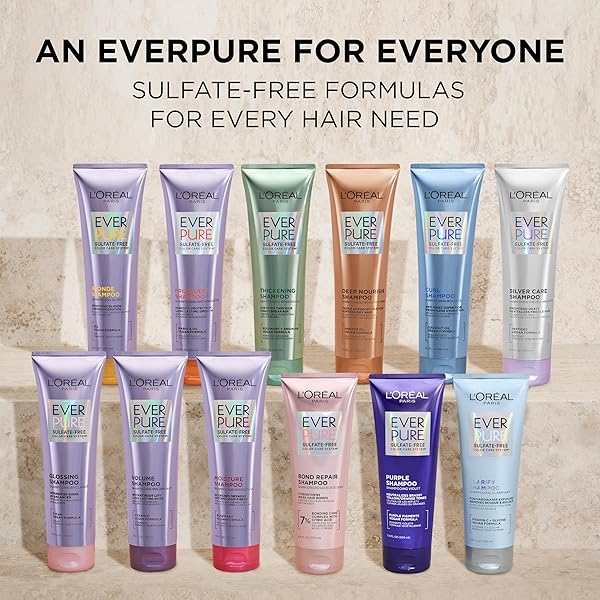 L’OREAL PARIS THICKENING SULFATE FREE SHAMPOO, THICKENS + STRENGTHENS THIN, FRAGILE HAIR, HAIR CARE WITH ROSEMARY LEAF, EVERPURE, 8.5 FL OZ (PACKAGING MAY VARY)