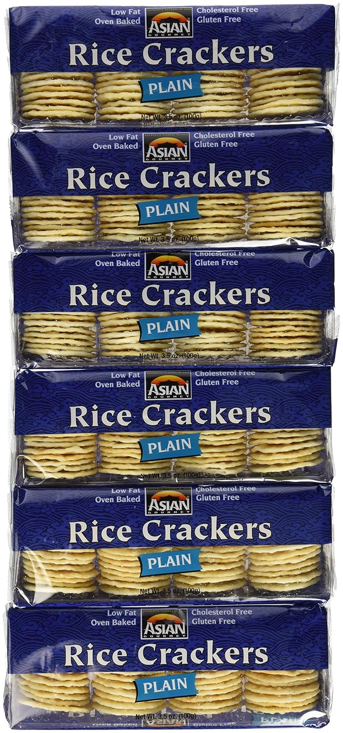 Asian Gourmet Rice Crackers Plain 3.5 oz (6 pack)