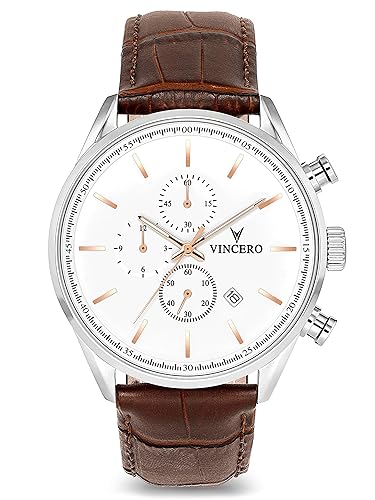Vincero Luxury Men's Chrono S Wrist Watch Top Grain Italian