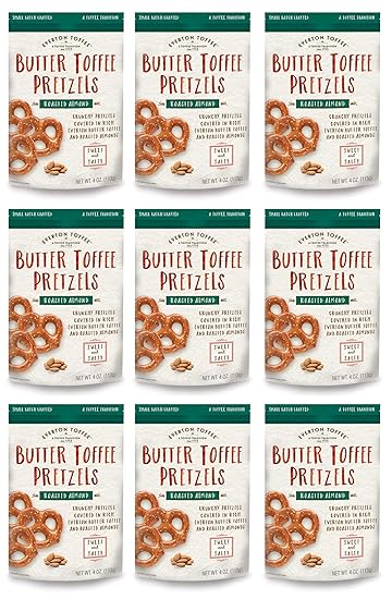Amazon Com Everton Toffee Butter Toffee Pretzels Roasted Almond