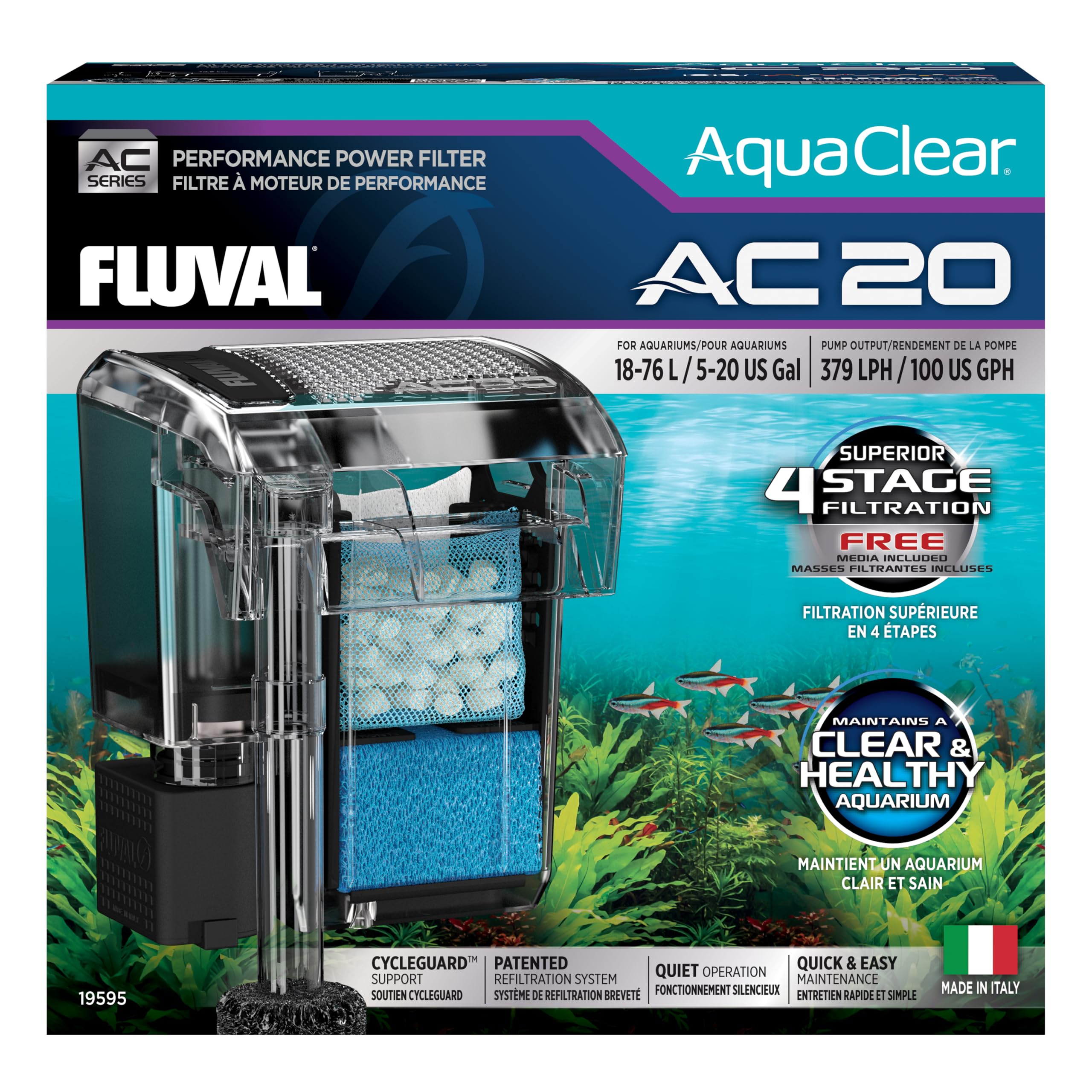 Photo 1 of AC20 Power Filter, 5-20 US Gal / 18-76 L - Fluval USA (fluvalaquatics.com)