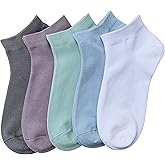 SERISIMPLE Women Viscose Bamboo Ankle Socks Low Cut Thin Sock Lightweight Pastal Color Soft Sock 5 Pairs