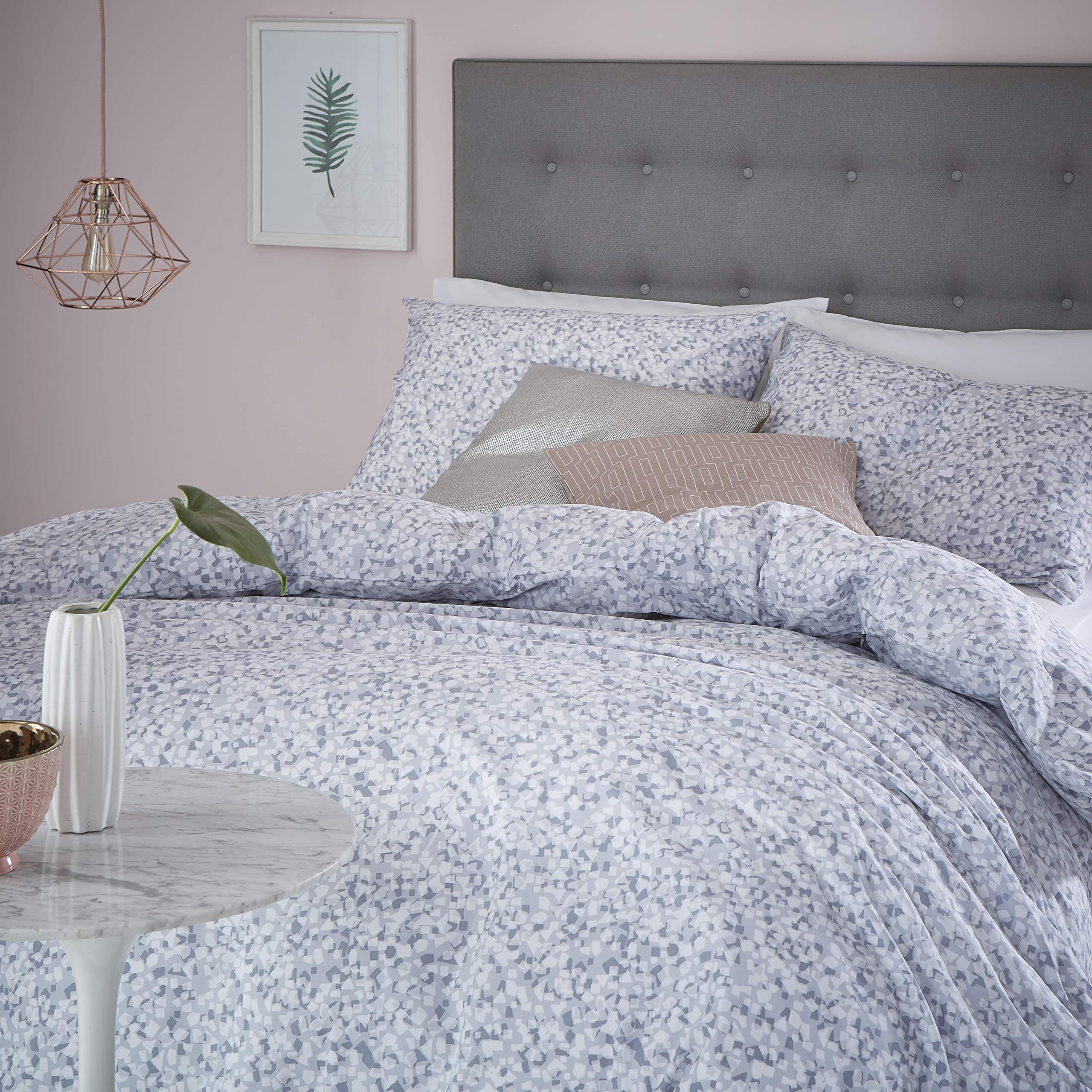 Silentnight Nils Check Duvet Set, Grey, Super King