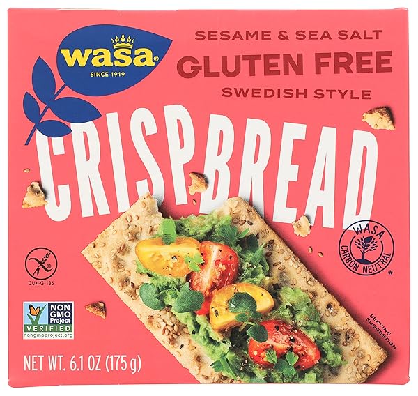 WASA, GLUTEN FREE SESAME & SEA SALT CRISPBREAD, NET WT. 6.1 OZ (PACK OF 1)