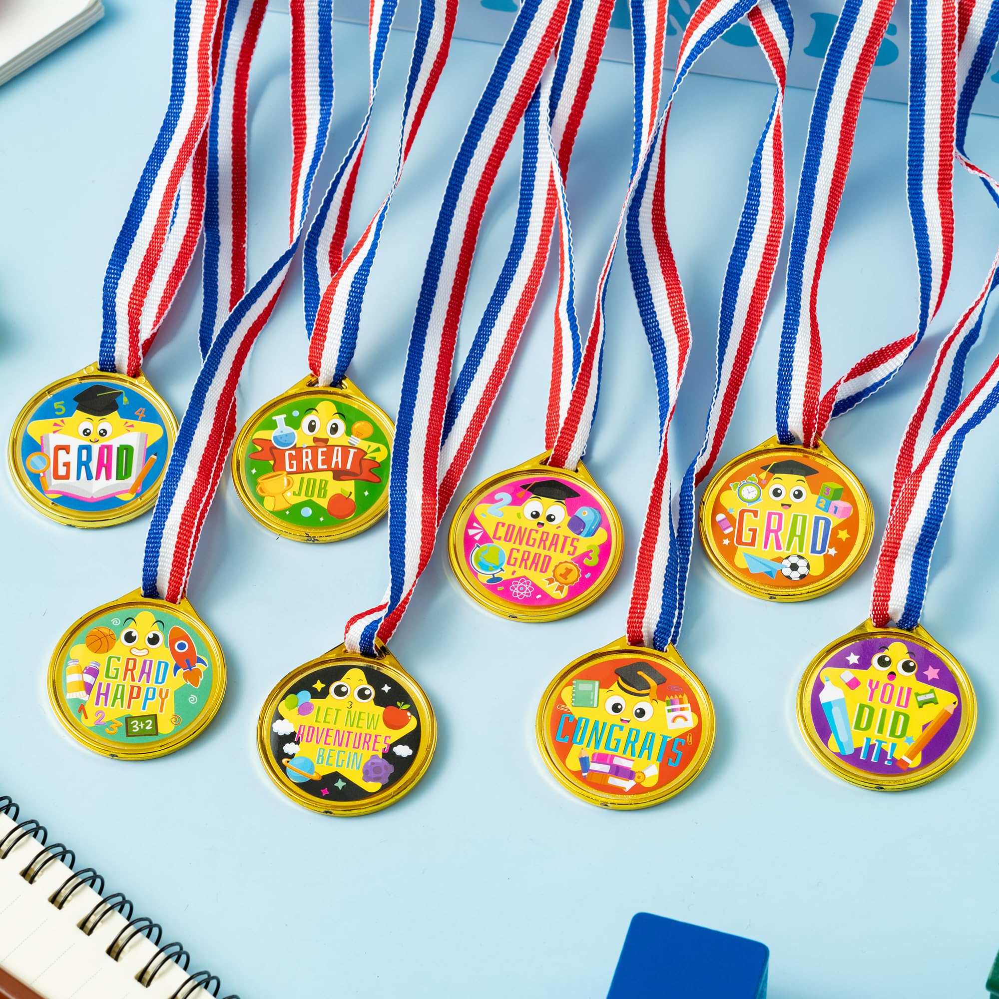 BeYumi Graduation Star Award Medals - 72Pcs Kindergarten Graduation Medals for Kids with Neck Ribbon Preschool Graduation Medals for Student Bulk Graduating Gift Party Favors Supplies Classroom Reward - view 4