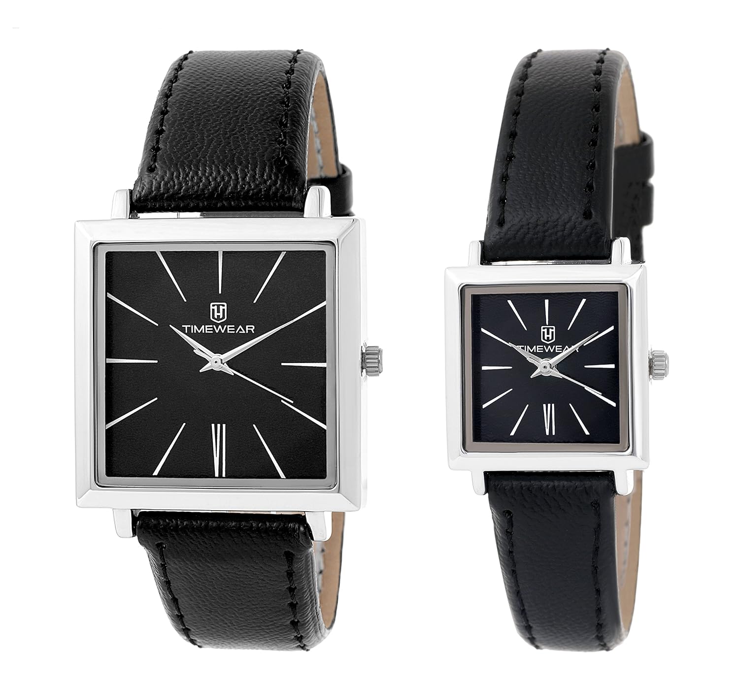 timewear analog black dial unisex couple watch - 909bdtcouple