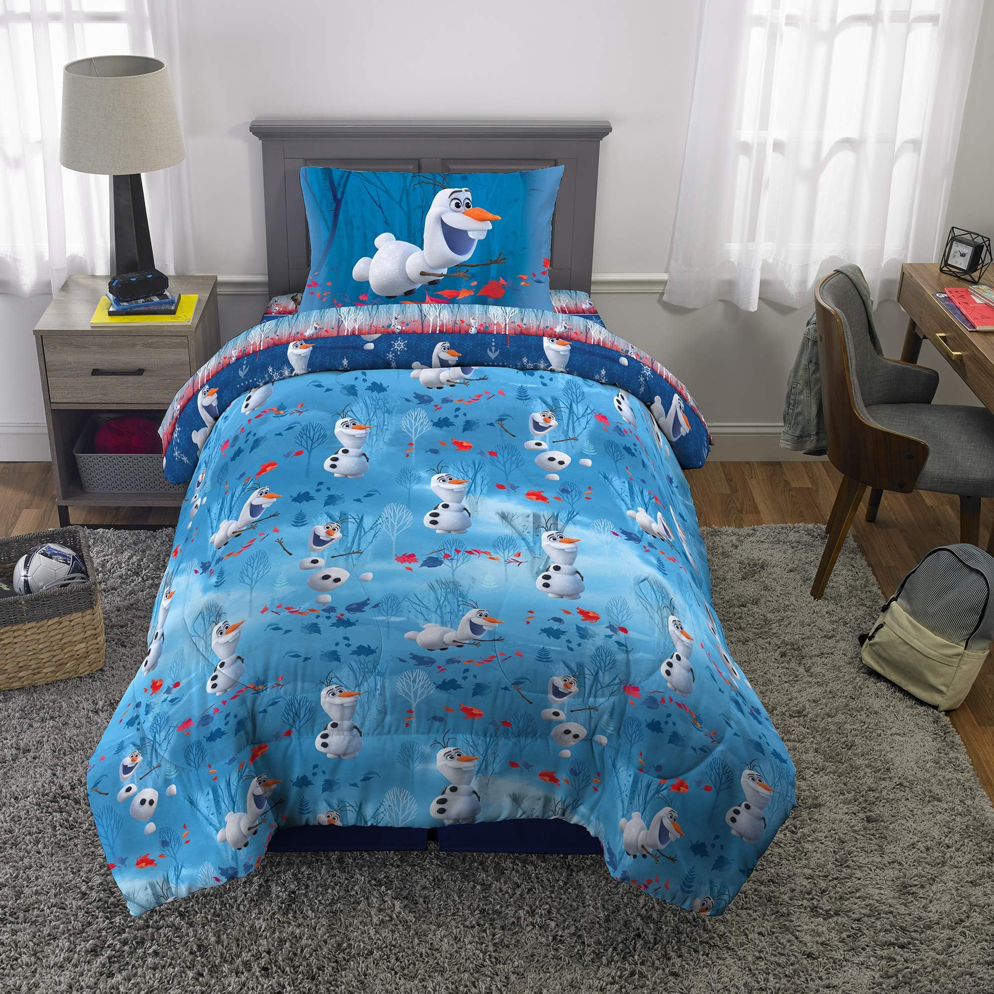 Kids Bedding Disney Frozen 2 Olaf Snowman Twin Single Comforter (4 Piece Bed Set) + Bonus Tote + Homemade Wax Melts