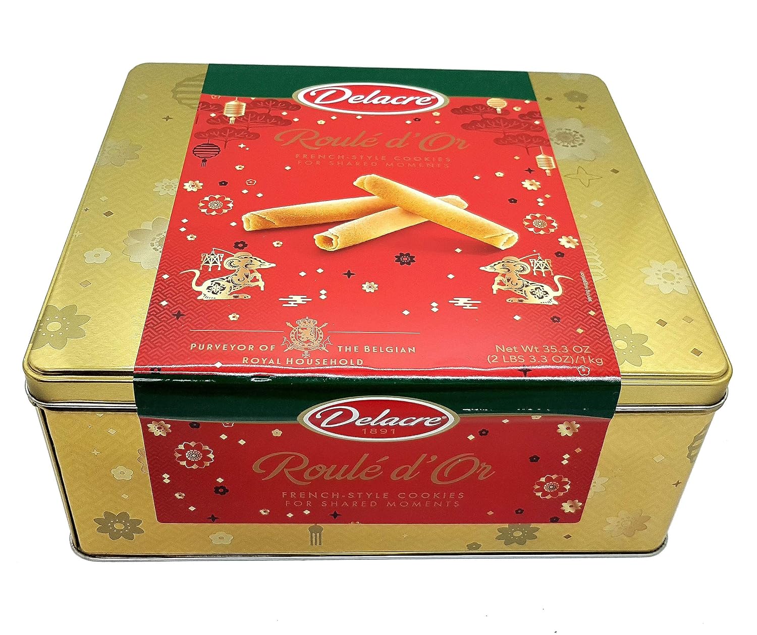 Amazon Com Delacre Exquisite European Biscuits Roules D Or Rich Thin Crepe Rolled Into A Delicate Flute Tin Box Net Weight 35 3 Oz 1000 G Gourmet Baked Goods Gifts Grocery Gourmet Food