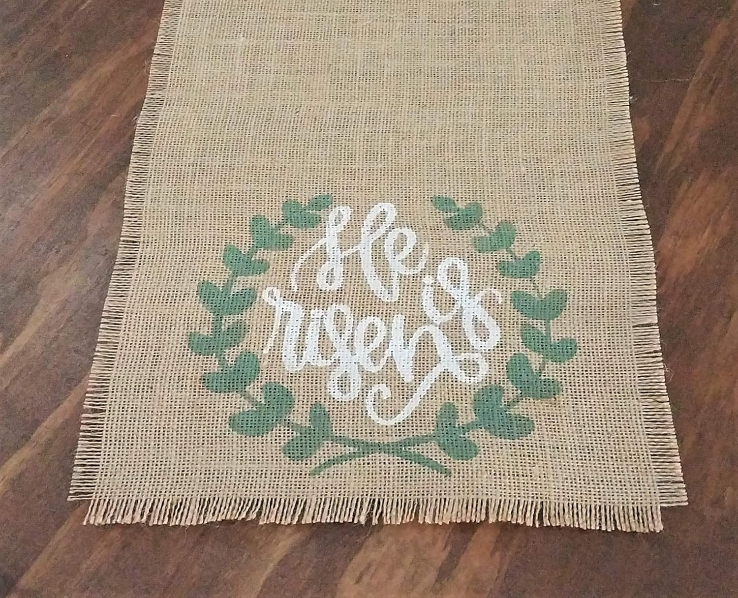 Amazon.com: He Is Risen Easter Table Runner, Rustic Easter Table