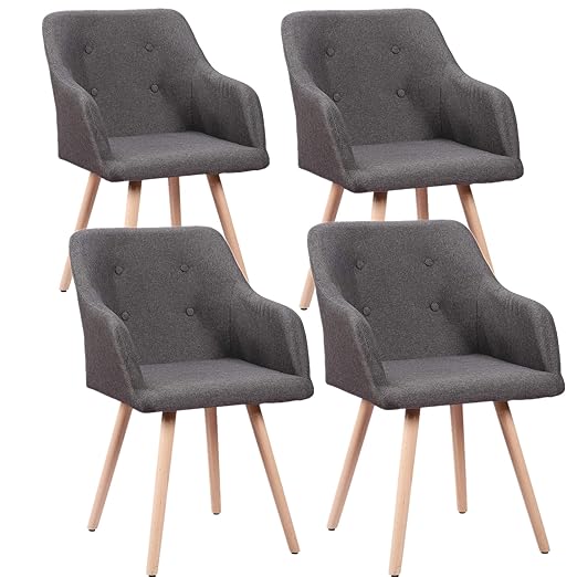 HENGMEI 4er Set Esszimmerstühle Wohnzimmerstuhl Bürostuhl mit