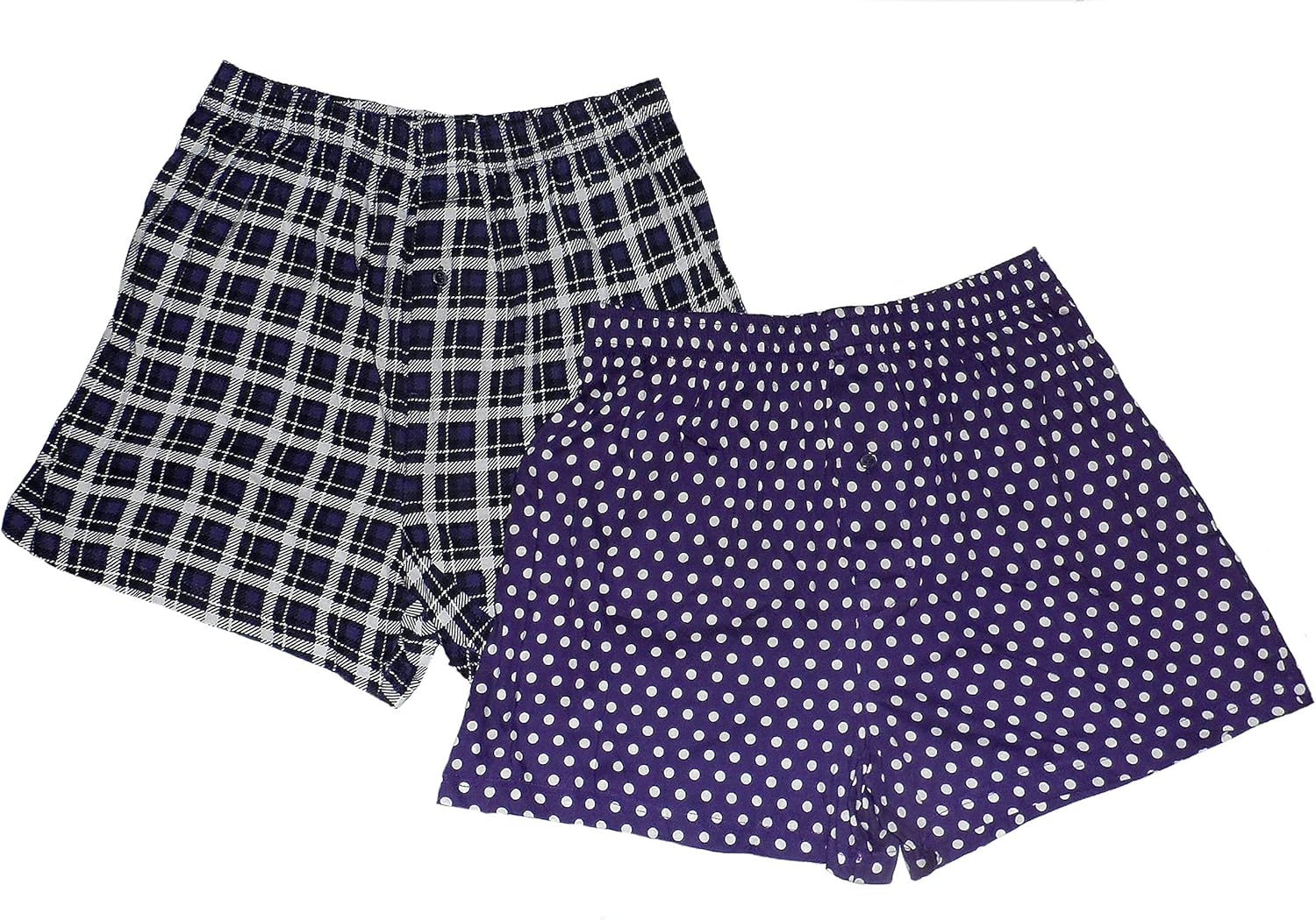 Croft & Barrow® Men's 2pk. Knit Boxers Polkadot/Plaid (Large (3638