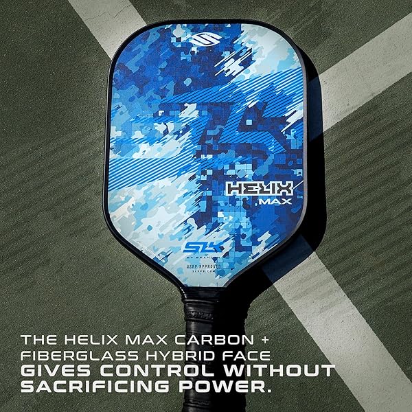 SELKIRK SPORT SLK HELIX PRO PICKLEBALL PADDLE | THERMOFORMED CARBON FIBER CORE PICKLEBALL PADDLES WITH CARBON FIBER & FIBERGLASS HYBRID FACE | UNMATCHED CONTROL | CAMO GLITCH