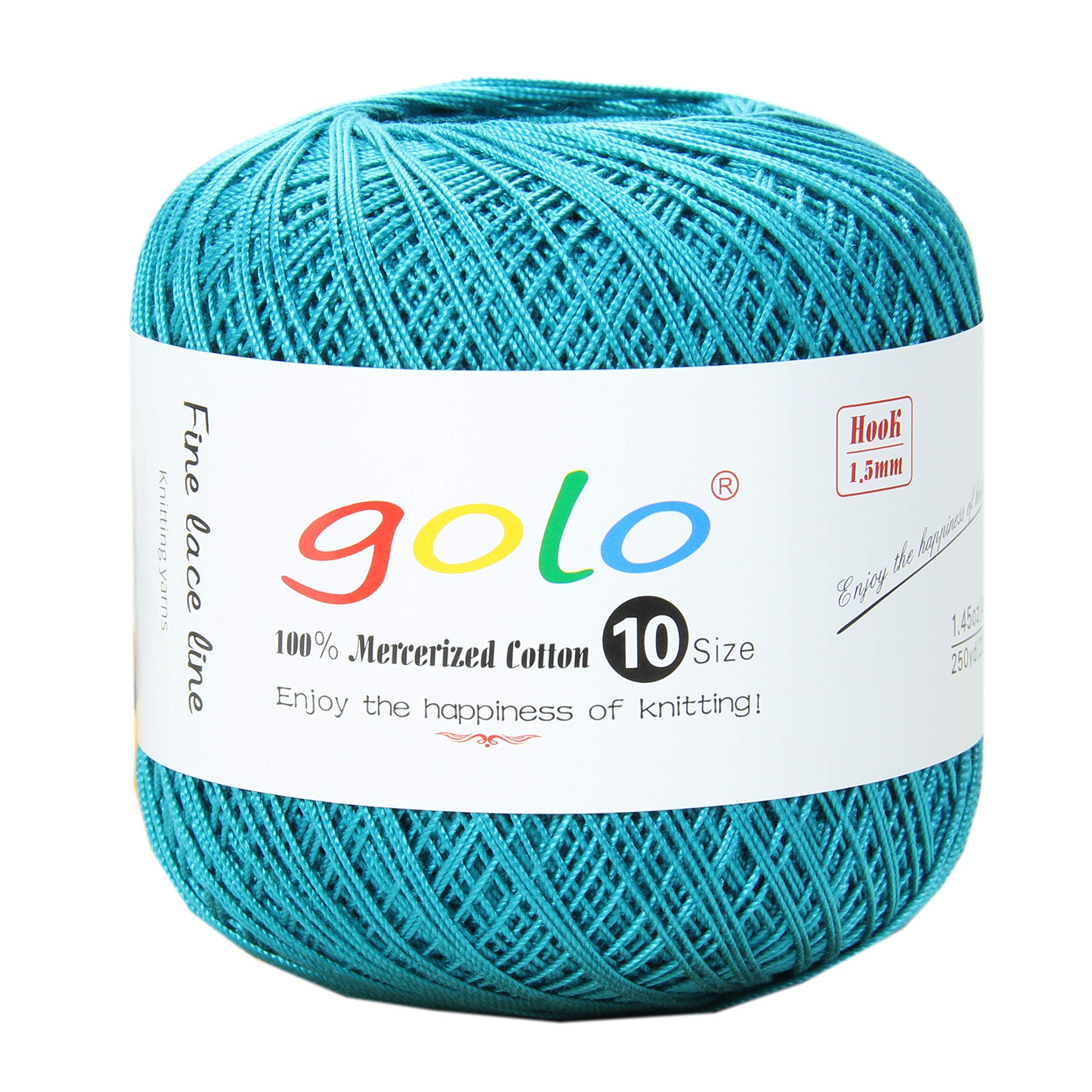 golo Crochet Thread Size 10 Yarn for Hand Knitting Crochet Yarn (Waterbird blue-612) — image 1
