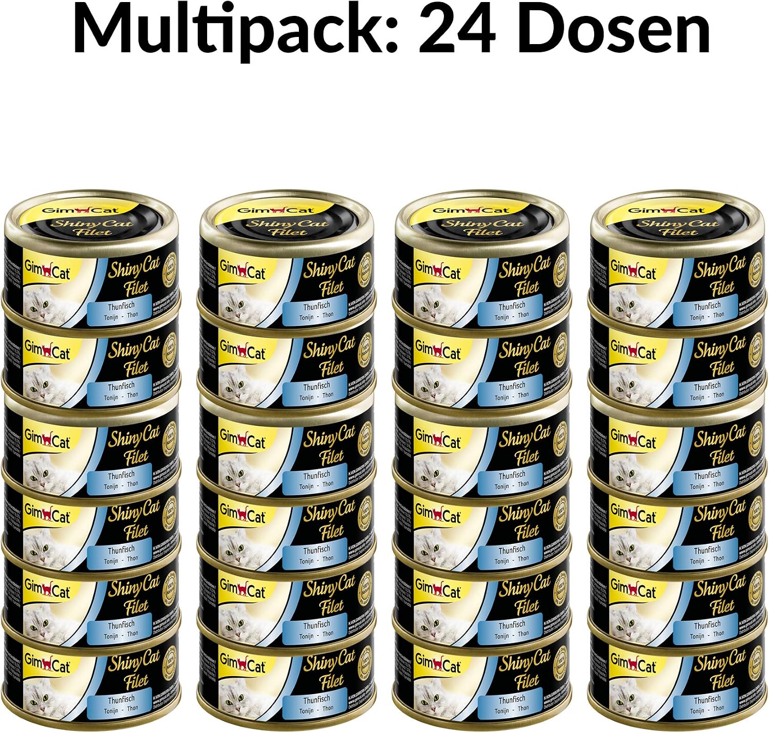 GimCat ShinyCat Filet Tuna - Cat food with juicy fillet meat and no added sugar for adult cats - 24 tins (24 x 70 g) - Image 3