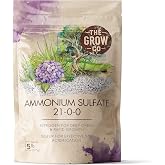 Ammonium Sulfate High Nitrogen Fertilizer for Plants Rapid Growth, 5lb | The Grow Co 21-0-0 NPK Plant Food for Grass Deep Green Color, Soil Acidifier to Lower pH Levels in Alkaline Soil