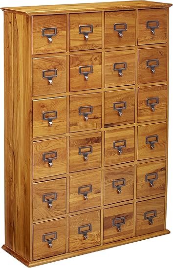 Amazon Com Leslie Dame Solid Oak Library Card File Media Cabinet