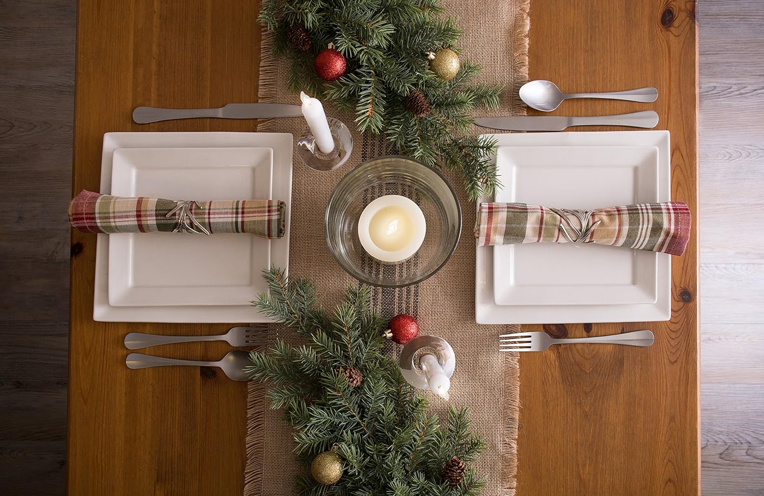 DII CAMZ38416 Mineral Middle Burlap Table Runner, 14 x 108, Center Stripe Gray: Home & Kitchen