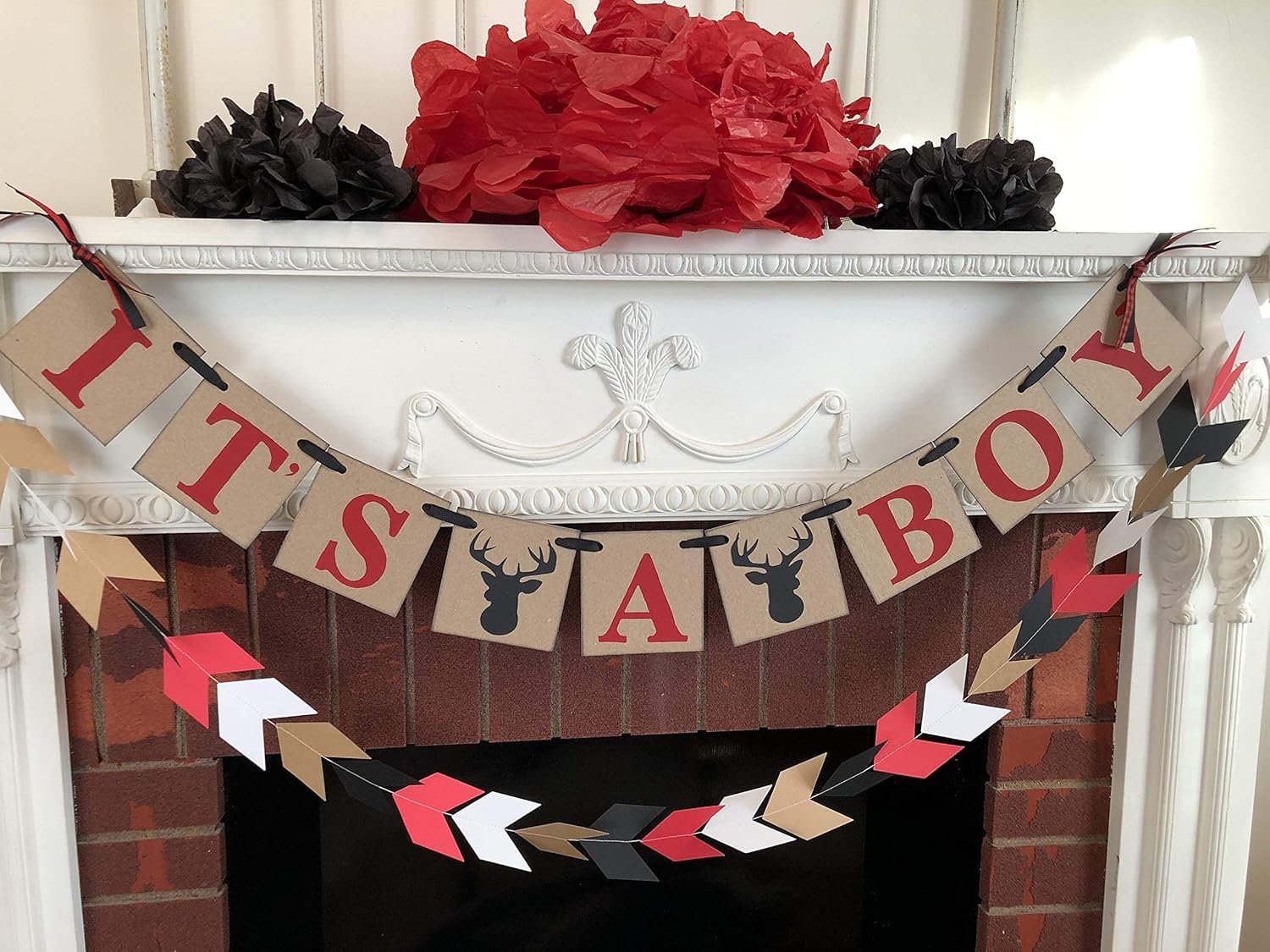 red baby shower decorations
